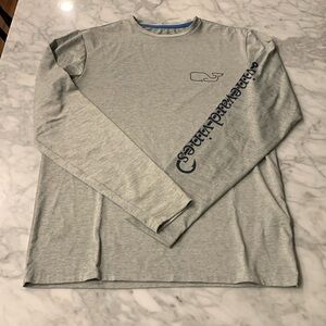 Vineyard Vines long sleeve harbor UPF performance tee size XS, gray/navy
